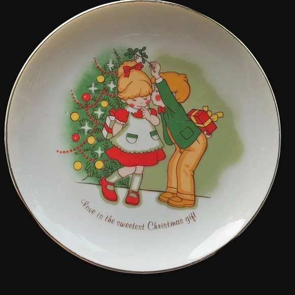 Vintage JSNY Love is the Sweetest Christmas Gift 6.25" Collector Plate Made in J - Picture 2 of 4